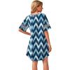 image:imageWEACZZY Nightgowns for Women Soft Sleep Shirt V Neck Short Sleeve Loungewear Loose Comfy NightShirtsWhite Waves