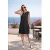 image:imageWEACZZY Summer Dresses for Women 2026 Casual Crewneck Fit Beach Vacation Dress Sleeveless Loose Sundress with Pockets01 Black