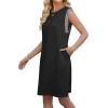 image:imageWEACZZY Summer Dresses for Women 2026 Casual Crewneck Fit Beach Vacation Dress Sleeveless Loose Sundress with Pockets01 Black