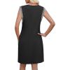 image:imageWEACZZY Summer Dresses for Women 2026 Casual Crewneck Fit Beach Vacation Dress Sleeveless Loose Sundress with Pockets01 Black
