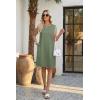 image:imageWEACZZY Summer Dresses for Women 2026 Casual Crewneck Fit Beach Vacation Dress Sleeveless Loose Sundress with PocketsArmy Green