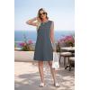 image:imageWEACZZY Summer Dresses for Women 2026 Casual Crewneck Fit Beach Vacation Dress Sleeveless Loose Sundress with PocketsDark Gray