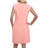image:imageWEACZZY Summer Dresses for Women 2026 Casual Crewneck Fit Beach Vacation Dress Sleeveless Loose Sundress with PocketsDark Pink