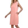 image:imageWEACZZY Summer Dresses for Women 2026 Casual Crewneck Fit Beach Vacation Dress Sleeveless Loose Sundress with PocketsDark Pink