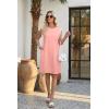 image:imageWEACZZY Summer Dresses for Women 2026 Casual Crewneck Fit Beach Vacation Dress Sleeveless Loose Sundress with PocketsDark Pink