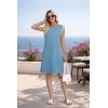 image:imageWEACZZY Summer Dresses for Women 2026 Casual Crewneck Fit Beach Vacation Dress Sleeveless Loose Sundress with PocketsDenim Blue