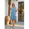 image:imageWEACZZY Summer Dresses for Women 2026 Casual Crewneck Fit Beach Vacation Dress Sleeveless Loose Sundress with PocketsDenim Blue