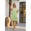image:imageWEACZZY Summer Dresses for Women 2026 Casual Crewneck Fit Beach Vacation Dress Sleeveless Loose Sundress with PocketsGreen