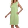 image:imageWEACZZY Summer Dresses for Women 2026 Casual Crewneck Fit Beach Vacation Dress Sleeveless Loose Sundress with PocketsGreen