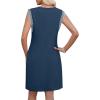 image:imageWEACZZY Summer Dresses for Women 2026 Casual Crewneck Fit Beach Vacation Dress Sleeveless Loose Sundress with PocketsNavy Blue