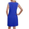 image:imageWEACZZY Summer Dresses for Women 2026 Casual Crewneck Fit Beach Vacation Dress Sleeveless Loose Sundress with PocketsRoyal Blue