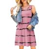 image:imageWEACZZY T Shirt Dresses Beach Cover up Loose DressStripe Pink