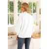 image:imageWEACZZY Womens 2026 Fall Fashion Casual Sweaters Mock Neck Long Lantern Sleeve Lightweight Knit Pullover Sweater Tops02 White