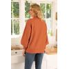 image:imageWEACZZY Womens 2026 Fall Fashion Casual Sweaters Mock Neck Long Lantern Sleeve Lightweight Knit Pullover Sweater TopsBrick Red