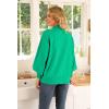 image:imageWEACZZY Womens 2026 Fall Fashion Casual Sweaters Mock Neck Long Lantern Sleeve Lightweight Knit Pullover Sweater TopsGrass Green