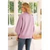 image:imageWEACZZY Womens 2026 Fall Fashion Casual Sweaters Mock Neck Long Lantern Sleeve Lightweight Knit Pullover Sweater TopsLight Purple