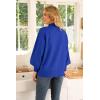 image:imageWEACZZY Womens 2026 Fall Fashion Casual Sweaters Mock Neck Long Lantern Sleeve Lightweight Knit Pullover Sweater TopsRoyal Blue