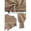 image:imageWEACZZY Womens 2026 Fall Fashion Casual Sweaters Mock Neck Long Lantern Sleeve Lightweight Knit Pullover Sweater TopsStriped Apricot