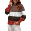 image:imageWEACZZY Womens 2026 Fall Fashion Casual Sweaters Mock Neck Long Lantern Sleeve Lightweight Knit Pullover Sweater TopsYh Khaki