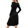image:imageWEACZZY Womens 2026 Fall Long Sleeve Casual Dresses Wrap VNeck Semi Formal Party Dress with Pockets01 Long Sleeve Black