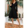 image:imageWEACZZY Womens 2026 Fall Long Sleeve Casual Dresses Wrap VNeck Semi Formal Party Dress with Pockets01 Long Sleeve Black