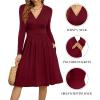 image:imageWEACZZY Womens 2026 Fall Long Sleeve Casual Dresses Wrap VNeck Semi Formal Party Dress with Pockets01 Long Sleeve Black
