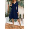 image:imageWEACZZY Womens 2026 Fall Long Sleeve Casual Dresses Wrap VNeck Semi Formal Party Dress with Pockets01 Long Sleeve Navy Blue