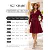image:imageWEACZZY Womens 2026 Fall Long Sleeve Casual Dresses Wrap VNeck Semi Formal Party Dress with Pockets01 Long Sleeve Wine Red