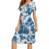 image:imageWEACZZY Womens 2026 Fall Long Sleeve Casual Dresses Wrap VNeck Semi Formal Party Dress with PocketsColorful Blue