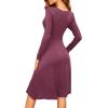 image:imageWEACZZY Womens 2026 Fall Long Sleeve Casual Dresses Wrap VNeck Semi Formal Party Dress with PocketsMauve