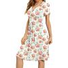 image:imageWEACZZY Womens 2026 Fall Long Sleeve Casual Dresses Wrap VNeck Semi Formal Party Dress with PocketsPeony Beige