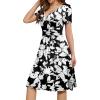 image:imageWEACZZY Womens 2026 Fall Long Sleeve Casual Dresses Wrap VNeck Semi Formal Party Dress with PocketsSketch Black White