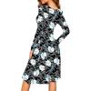 image:imageWEACZZY Womens 2026 Fall Long Sleeve Casual Dresses Wrap VNeck Semi Formal Party Dress with PocketsWhite Lily