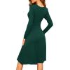 image:imageWEACZZY Womens 2026 Fall Long Sleeve Casual Dresses Wrap VNeck Semi Formal Party Dress with PocketsY Dark Green