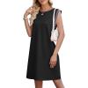 image:imageWEACZZY Summer Dresses for Women 2026 Casual Crewneck Fit Beach Vacation Dress Sleeveless Loose Sundress with Pockets01 Black