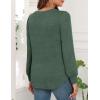 image:imageWEACZZY Women Long Sleeve Shirts Crew Neck Tunic Tops Soft Casual Blouses Creased Design Curved Side Hem Fashion Outfits 202603 Green