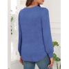 image:imageWEACZZY Women Long Sleeve Shirts Crew Neck Tunic Tops Soft Casual Blouses Creased Design Curved Side Hem Fashion Outfits 202605 Blue
