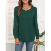 image:imageWEACZZY Women Long Sleeve Shirts Crew Neck Tunic Tops Soft Casual Blouses Creased Design Curved Side Hem Fashion Outfits 202605 Dark Green