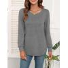 image:imageWEACZZY Women Long Sleeve Shirts Crew Neck Tunic Tops Soft Casual Blouses Creased Design Curved Side Hem Fashion Outfits 202605 Gray