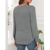 image:imageWEACZZY Women Long Sleeve Shirts Crew Neck Tunic Tops Soft Casual Blouses Creased Design Curved Side Hem Fashion Outfits 202605 Gray