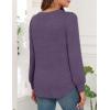 image:imageWEACZZY Women Long Sleeve Shirts Crew Neck Tunic Tops Soft Casual Blouses Creased Design Curved Side Hem Fashion Outfits 202605 Purple