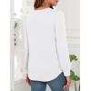 image:imageWEACZZY Women Long Sleeve Shirts Crew Neck Tunic Tops Soft Casual Blouses Creased Design Curved Side Hem Fashion Outfits 202605 White