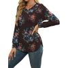image:imageWEACZZY Women Long Sleeve Shirts Crew Neck Tunic Tops Soft Casual Blouses Creased Design Curved Side Hem Fashion Outfits 202606 Blue Flower