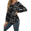 image:imageWEACZZY Women Long Sleeve Shirts Crew Neck Tunic Tops Soft Casual Blouses Creased Design Curved Side Hem Fashion Outfits 202606 Floral White Black
