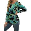 image:imageWEACZZY Women Long Sleeve Shirts Crew Neck Tunic Tops Soft Casual Blouses Creased Design Curved Side Hem Fashion Outfits 202606 Geometric Printed
