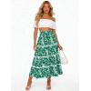 image:imageBerydress Smocked Boho Maxi Skirts for Women 2026 Elastic High Waisted Flowy A Line Ruffle Casual Summer Boho Long SkirtGreen Floral