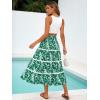 image:imageBerydress Smocked Boho Maxi Skirts for Women 2026 Elastic High Waisted Flowy A Line Ruffle Casual Summer Boho Long SkirtGreen Floral