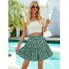 image:imageBerydress Womens Ruffle Mini Skirt 2025 Trendy Beach Vacation High Waisted Tiered A Line Casual Summer Boho Flowy SkirtsGreen Floral