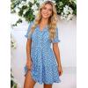 image:imageBerydress Womens Summer Dresses with Pockets 2026 Short Sleeve V Neck Casual Tiered Ruffle Babydoll Flowy Mini Sun DressBlue Daisy