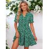 image:imageBerydress Womens Summer Dresses with Pockets 2026 Short Sleeve V Neck Casual Tiered Ruffle Babydoll Flowy Mini Sun DressGreen Floral